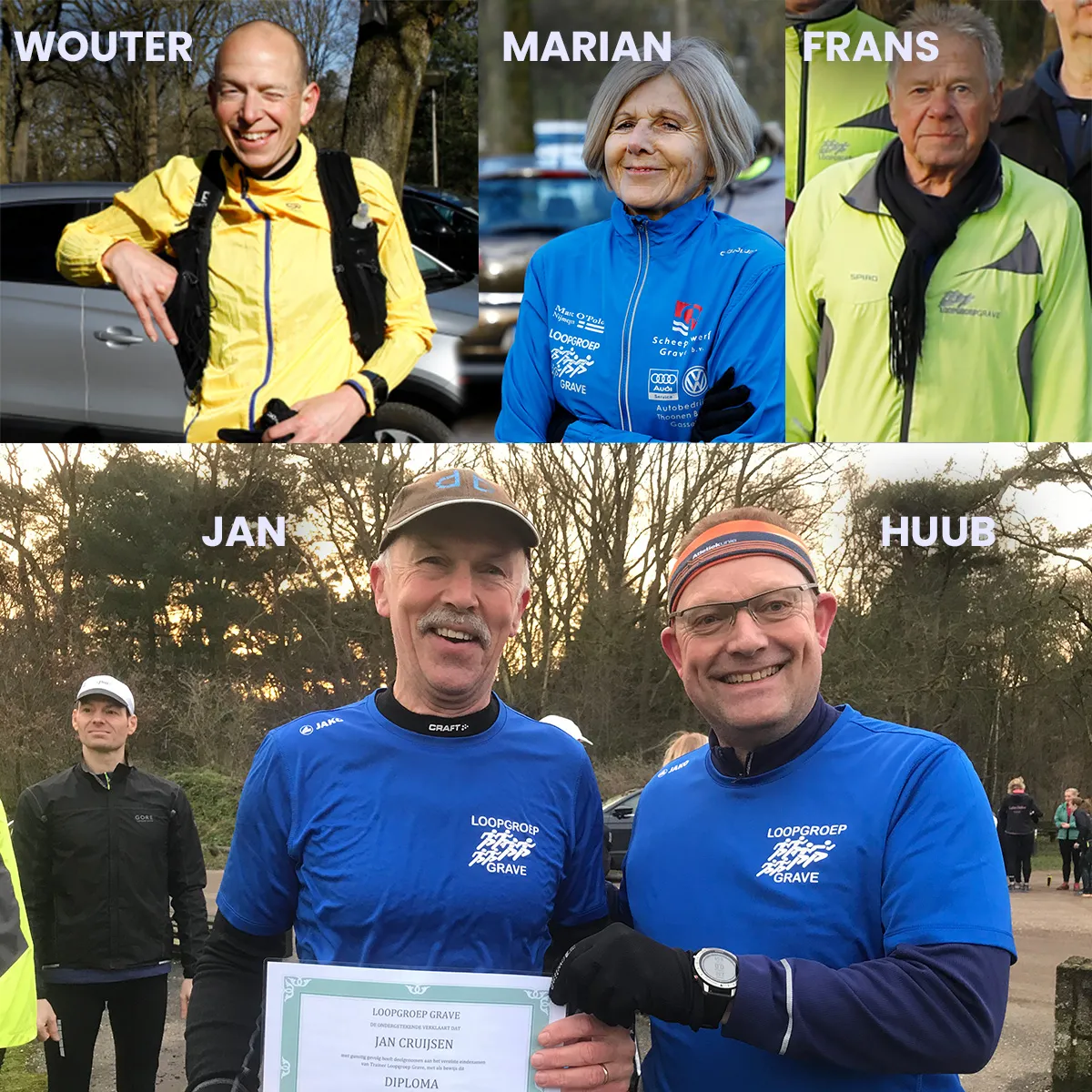 Het trainersteam van Loopgroep Grave
